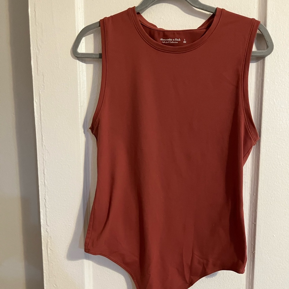 Abercrombie & Fitch Double Layered Seamless Crew Tank Bodysuit in size L
